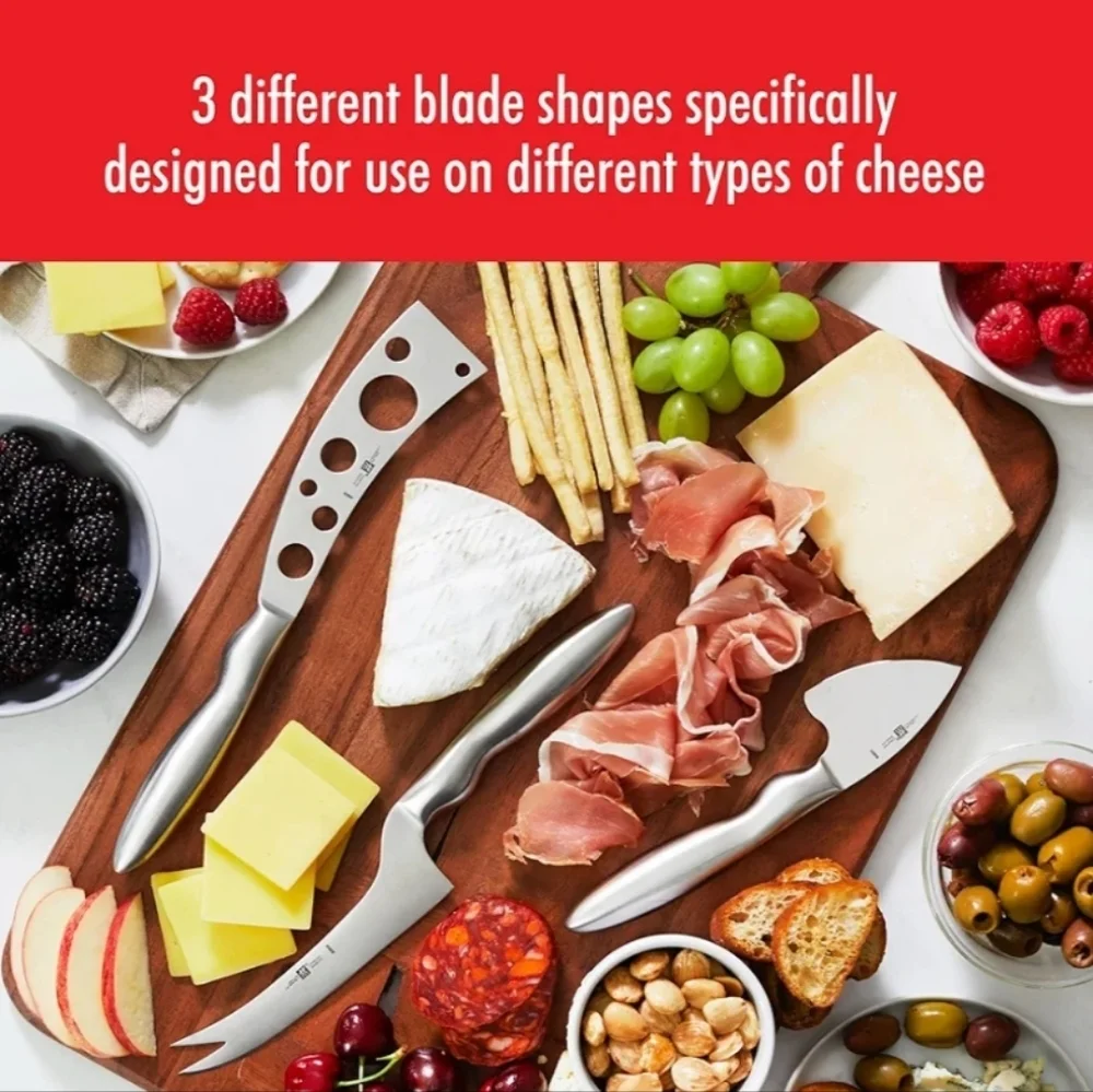ZWILLING Collection 3-pc Cheese Knife Set for Charcuterie Board, Gift Set, Stain